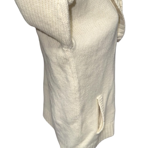 L.L.Bean Classic Ragg Lambswool Cardigan shawl collar toggle buttons cream sz XL - Picture 10 of 13